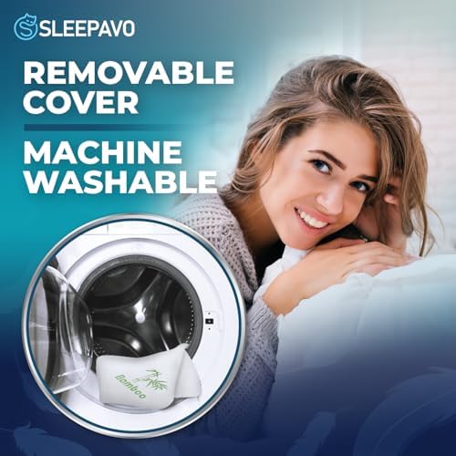 Sleepavo Adjustable Cooling Pillows Set of 2 Queen Size