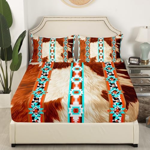 Castle Fairy Cowhide Print Twin Fitted Sheet with Pillowcase