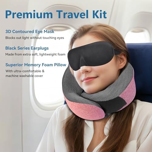 Proglobe Pink Airplane Travel Pillow Set
