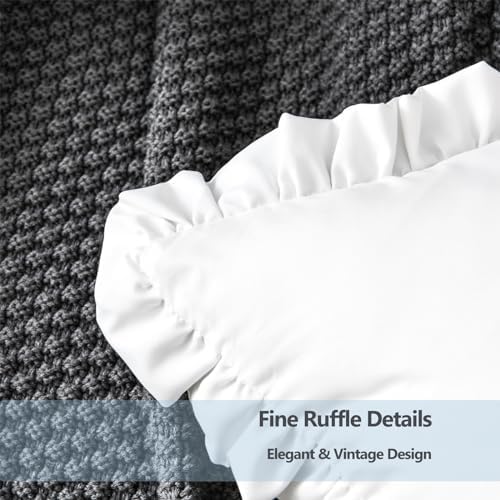 YamYard 26x26 White Euro Shams 2-Piece Throw Pillow Covers