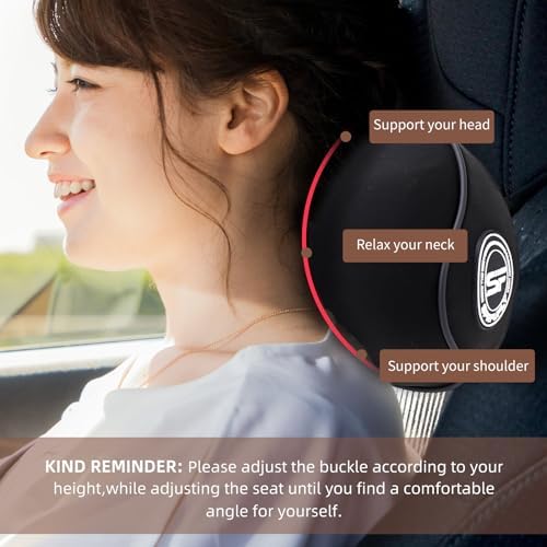 2 Pack Car Headrest Pillow with Sleep Mask for Neck Support