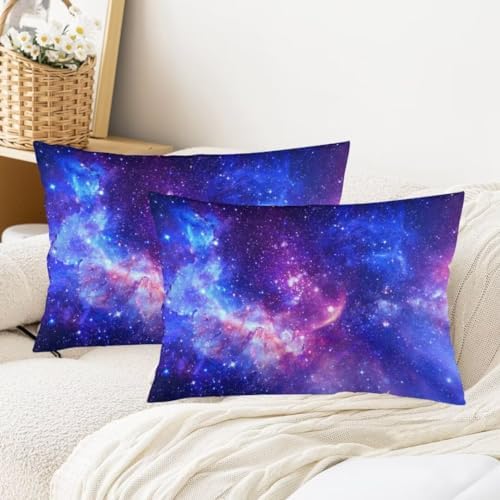 Galaxy Throw Pillow Covers Queen Size Set of 2