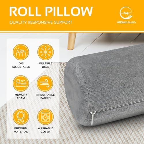AllSett Health Memory Foam Cervical Pillow - Multi-Purpose Neck Back Support