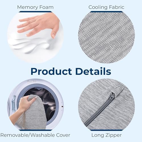 5 Stars United Knee Pillow for Back Sleeping - Cooling Memory Foam