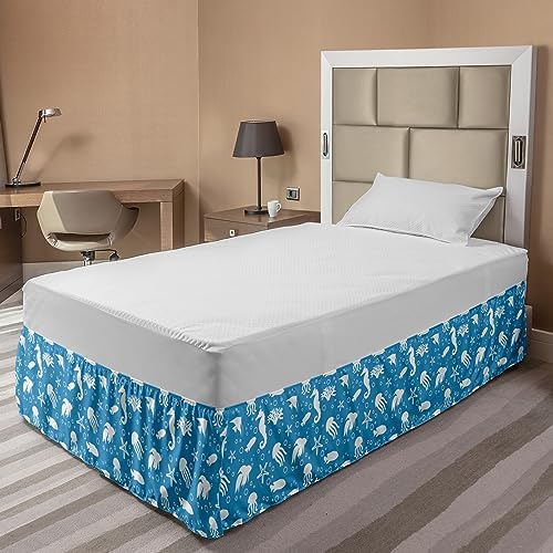 Ambesonne Animal Bedskirt with Swimming Deep Zone Design
