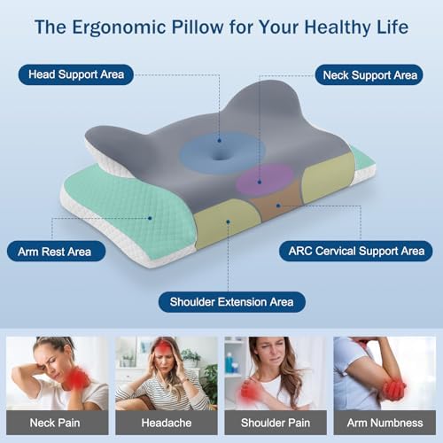 FAIORD Cervical Neck Pillow for Sleeping Support
