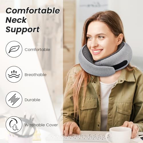 4litamz Travel Neck Pillow with Memory Foam