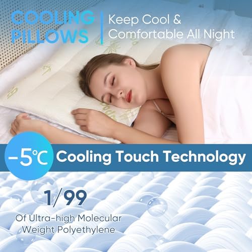MINUPWELL Cooling Ultra Flat Pillow - 25 Inch High 18x26 in
