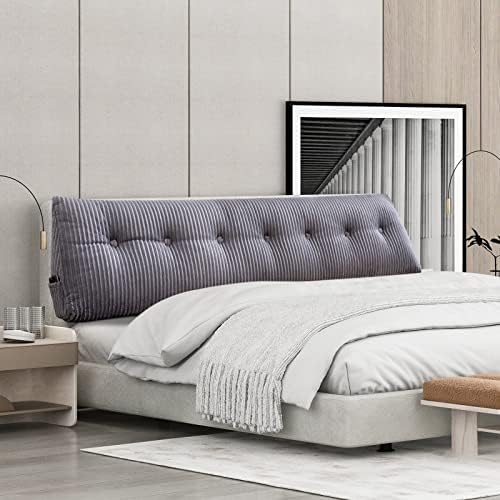 SLIGUY Queen Headboard Pillow Grey 59x8x20 Inches
