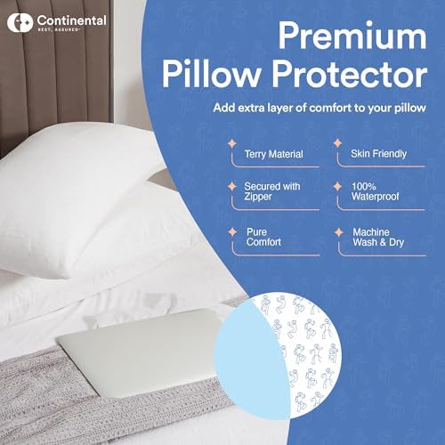 Continental Bedding Terry Pillow Protector 18x18 Inch Pack of 1