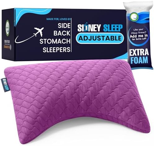 Sidney Sleep Mini Travel Neck Pillow - Magenta 14x19 Inches 1