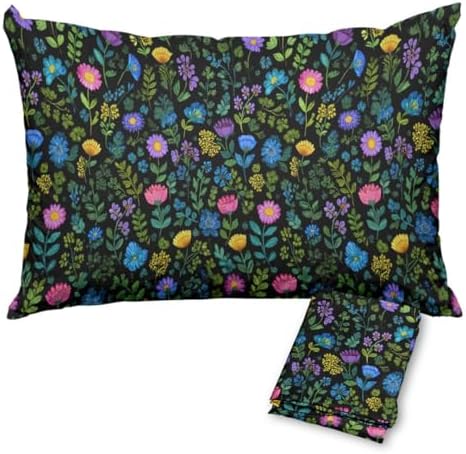 Boho Wildflowers Pillow Protectors Set of 2 with Zipper