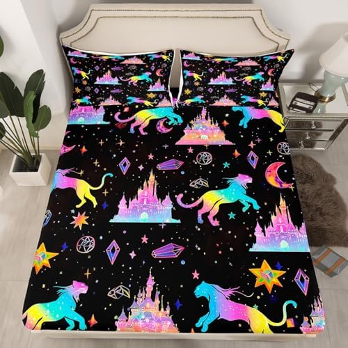 Manfei Dreamy Castle Bedding Set for Girls Boys