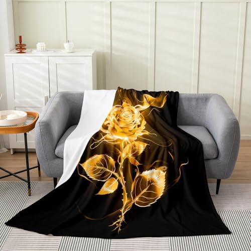 Feelyou Rose Fuzzy Flannel Throw Blanket 40x50