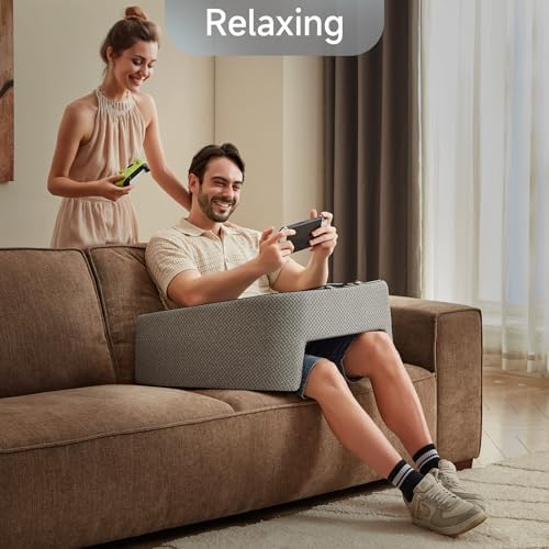 AskDesk Extra Large Reading Pillow with Armrest and Side Pockets