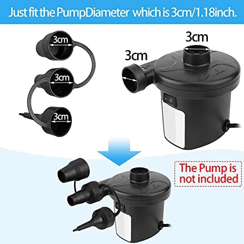 OIIKI 3 Set Air Pump Nozzles with 3 Sizes Black