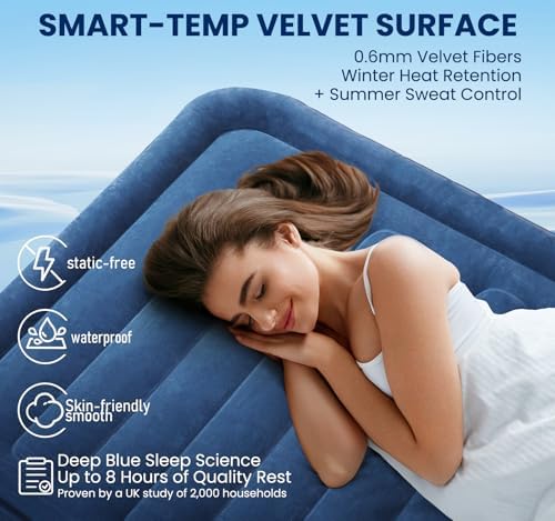 KINGJERRY Queen Air Mattress with Built-in Pump