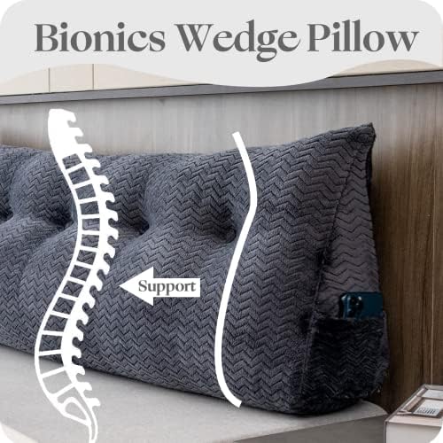 ZOEMO Large Triangular Headboard Pillow with Removable Cover