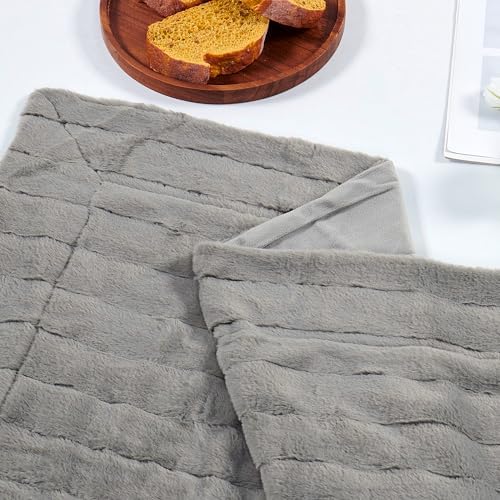 Home Soft Things Faux Fur Throw Blanket and 2 Pillow Covers Set
