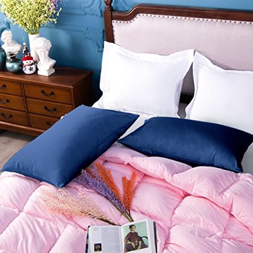 NTBAY Egyptian Cotton Pillowcases Set of 2 - 20x30 Navy Blue Envelope Closure