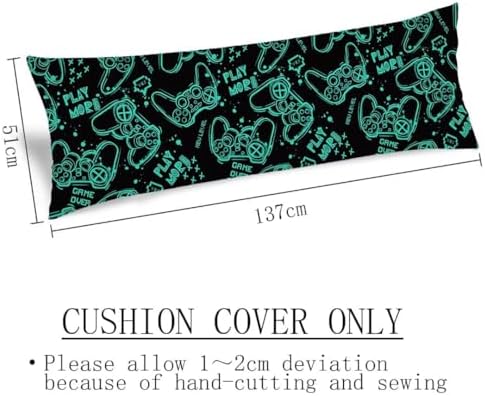 Nanilala Game Controller Body Pillow Cover 20x54 Green Black