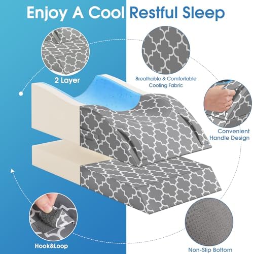 CloudBliss Adjustable Leg Elevation Pillow with Cooling Memory Foam