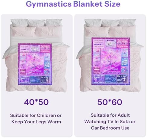 Gymnastics Flannel Throw Blanket for Girls 1
