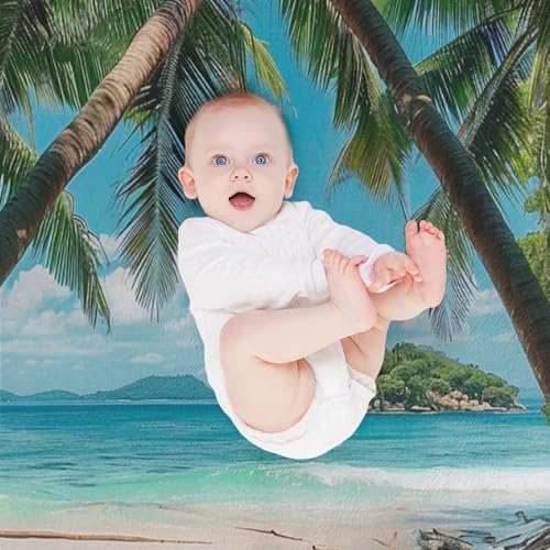 Ocean Island Flannel Throw Blanket for Couch Sofa Bed