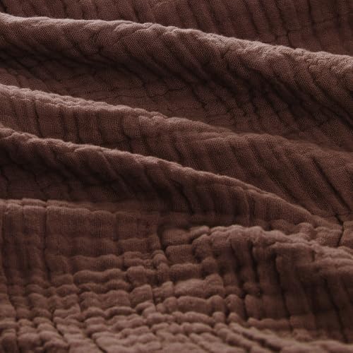 Carriediosa 4-Layer Cotton Muslin Throw Blanket 50 X 70 Dark Brown