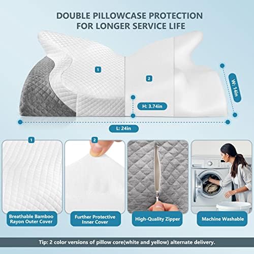 ZAMAT Adjustable Cervical Memory Foam Pillow for Neck Pain Relief