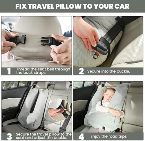 MOAOO Travel Pillow for Kids and Adults Gray