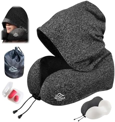 SKYTRAX COMF Travel Pillow with Extra Large Hood