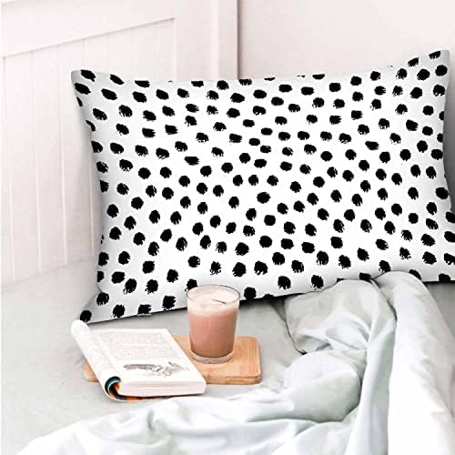 Mugod Throw Pillow Cover Black Polka Dots 20x30 Inch