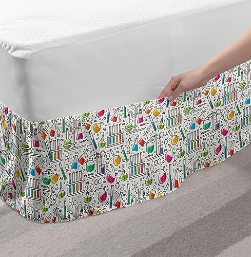 Ambesonne Scientist Bed Skirt with Elastic Wrap