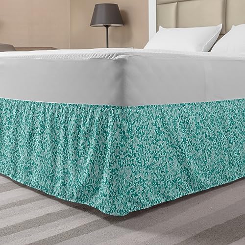 Ambesonne Turquoise Elastic Bed Skirt Queen
