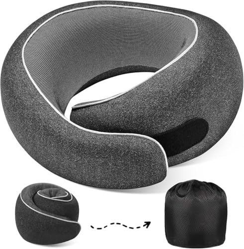 4litamz Travel Neck Pillow with Memory Foam and Velcro Closure