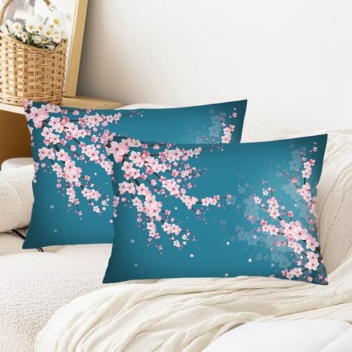 TOKILIAR Cherry Blossom Queen Pillowcase Set of 2