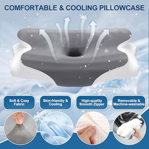 WiMas Cervical Neck Pillow for Pain Relief Cooling Support