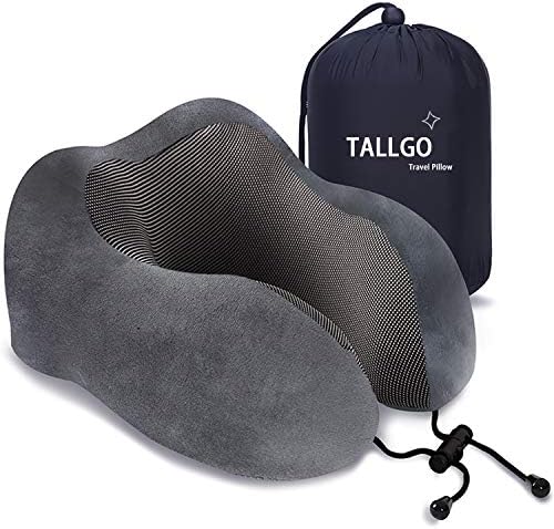 TALLGO Travel Pillow with Memory Foam Support