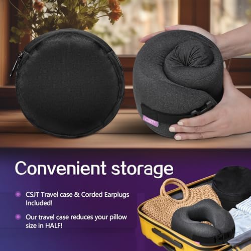 Travel Pillow with Vacuum Memory Foam and Adjustable Buckle