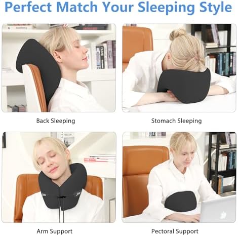 Jiaao 2025 Upgraded Memory Foam Neck Pillow for Travel and Sleep