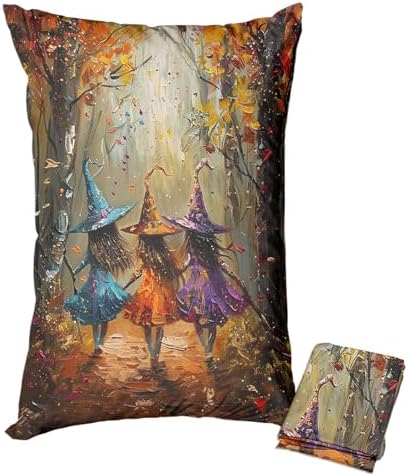 Halloween Pillow Covers Set of 2 Witchy Forest Design