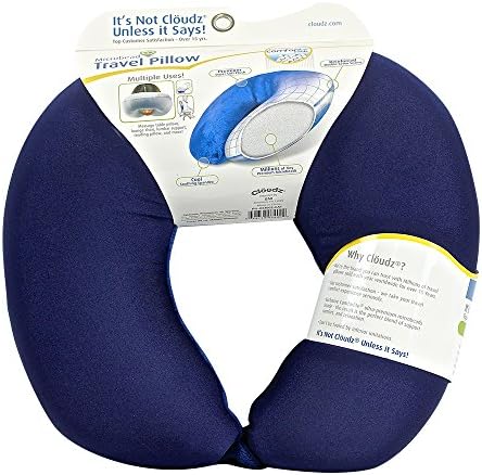 Cloudz Dual Comfort Microbead Travel Pillow - Blue