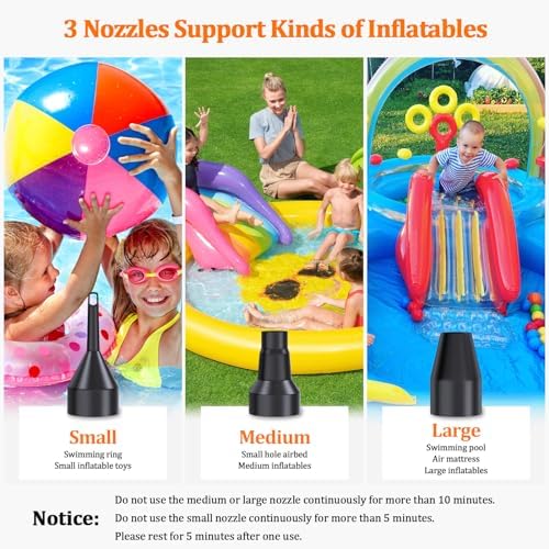 PULIDIKI Rechargeable Air Pump with 3 Nozzles