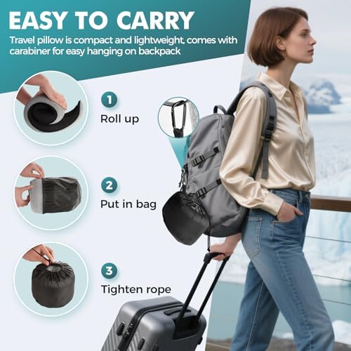 FIOGIKO Travel Neck Pillow with Eye Mask and Earplugs 1