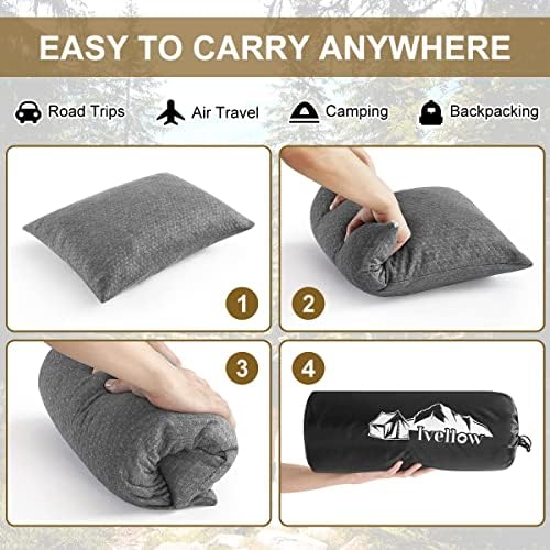 Ivellow Memory Foam Travel Pillow for Camping Hiking