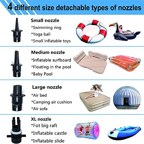 Electric Air Pump with 4 Nozzles for Inflatable Mats