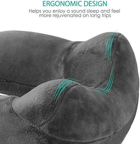 UROPHYLLA Inflatable Neck Pillow - Soft Velvet Compact Washable Travel Friendly