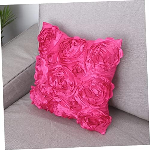 WHAMVOX Rose Embroidered Throw Pillow Cover