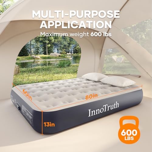 InnoTruth Queen Air Mattress with Built-in Pump and 13 Raised Comfort